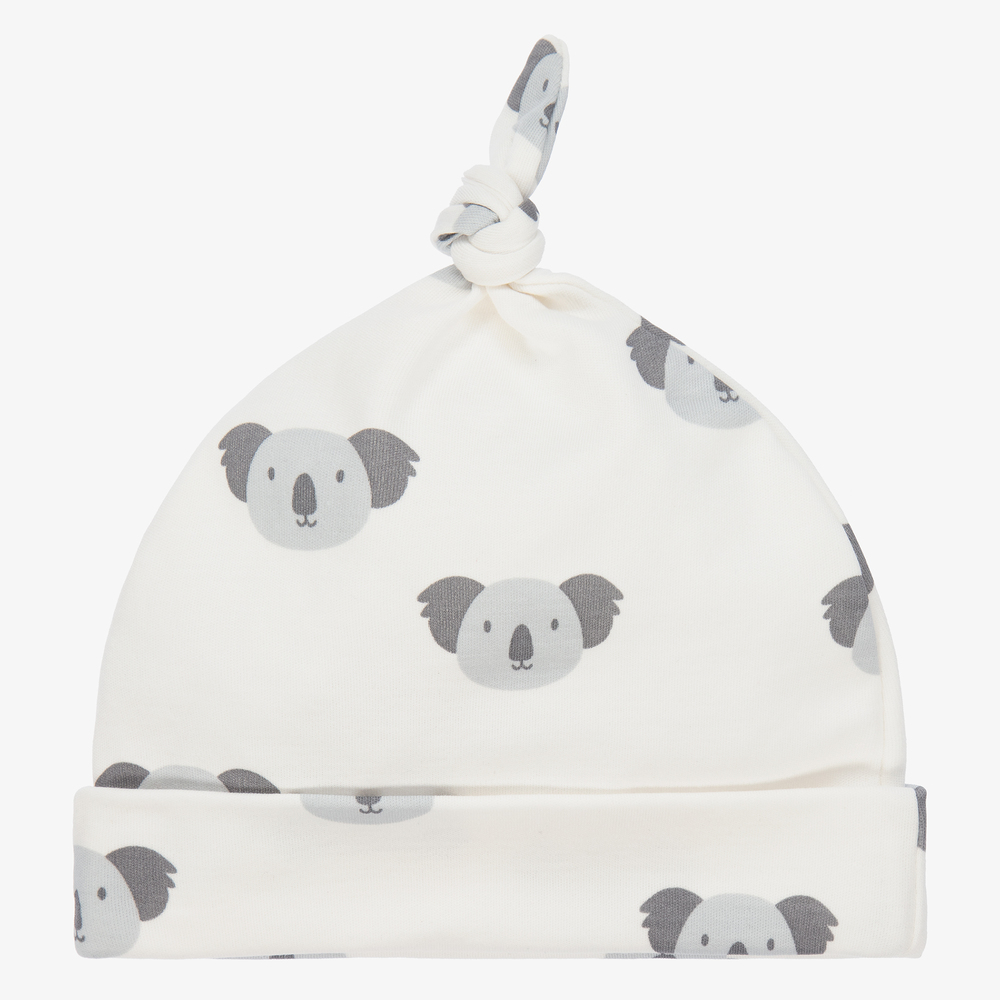 Kissy Kissy - Кремовая хлопковая шапочка с коалами для малышей | Childrensalon