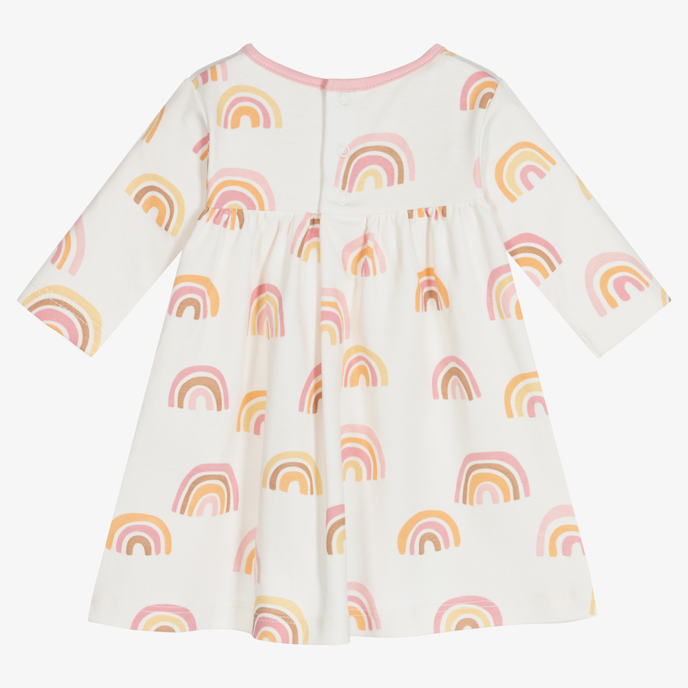 Kissy Kissy-Ivory Pima Cotton Rainbow Dress | Childrensalon Outlet