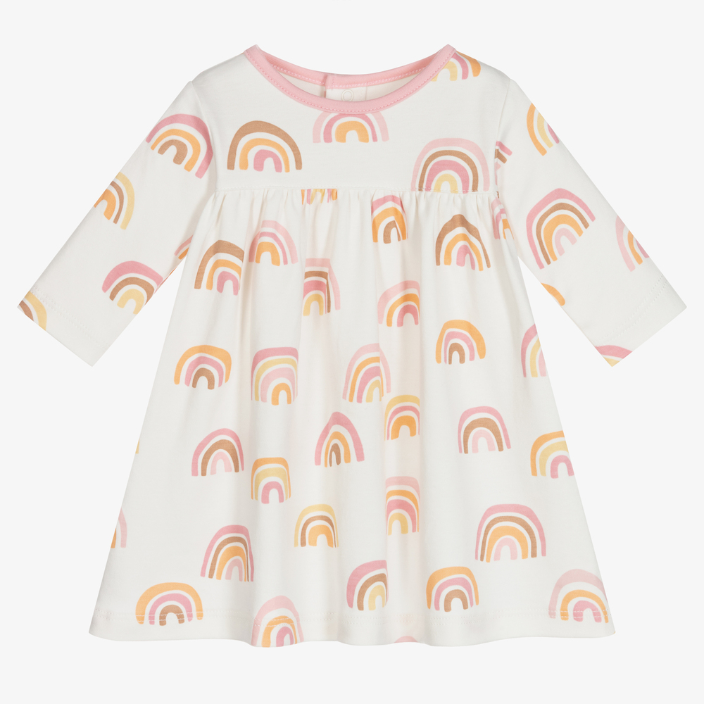Kissy Kissy - Ivory Pima Cotton Rainbow Dress | Childrensalon