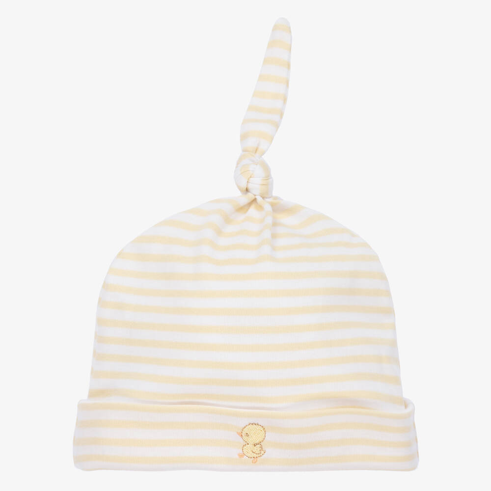 Kissy Kissy - Ivory & Yellow Duck Duo Pima Cotton Hat | Childrensalon