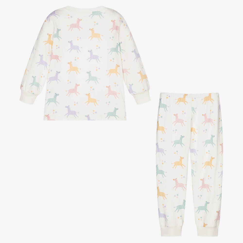 Kissy Kissy-Кремовая пижама из хлопка пима с зебрами | Childrensalon Outlet