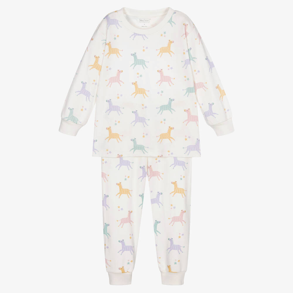 Kissy Kissy - Pyjama coton Pima ivoire Zèbres | Childrensalon