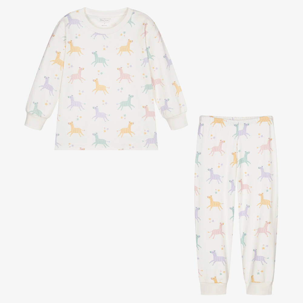 Kissy Kissy-Кремовая пижама из хлопка пима с зебрами | Childrensalon Outlet