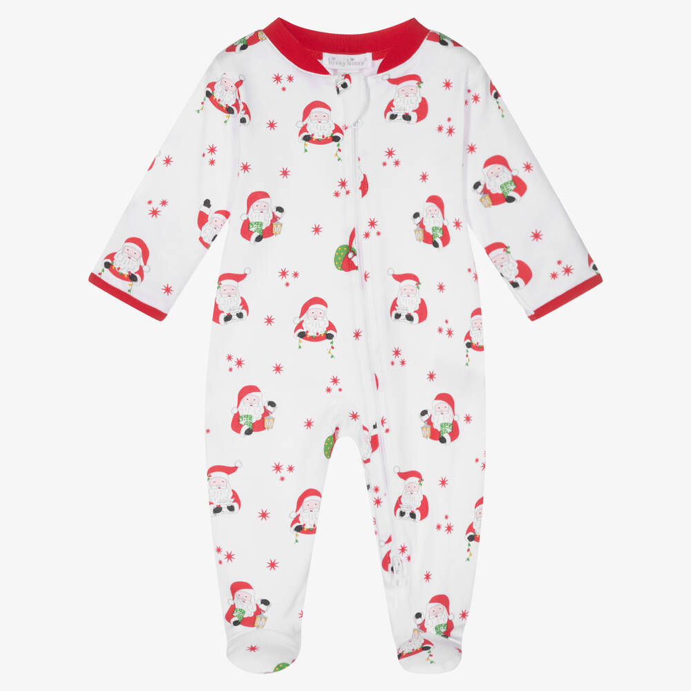 Kissy Kissy - Jolly Santas Pima Cotton Babygrow | Childrensalon