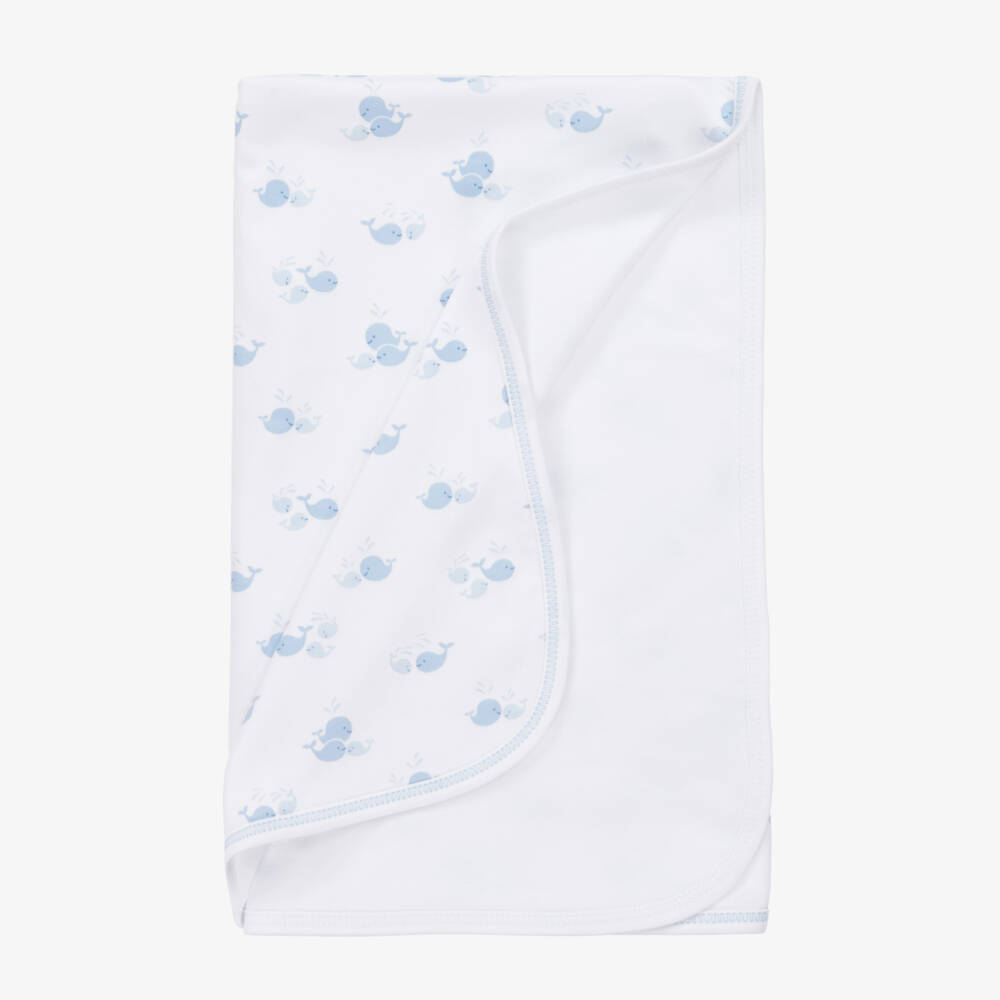 Kissy Kissy-Little Boys Oceanic White Whale Blanket | Childrensalon Outlet