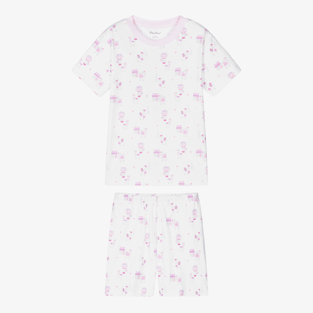 Kissy Kissy-بيجاما قطن بيما لون أبيض للبنات | Childrensalon Outlet