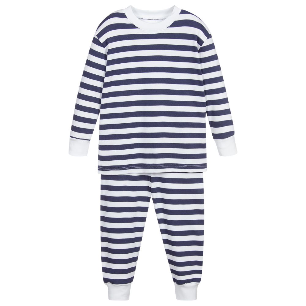 Kissy Kissy-Navy Blue Pima Cotton Pyjamas | Childrensalon Outlet