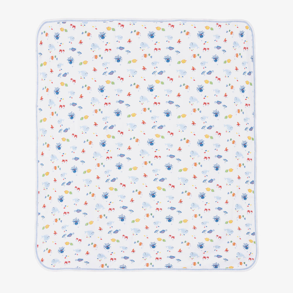 Kissy Kissy - Ocean Cotton Blanket (74cm) | Childrensalon