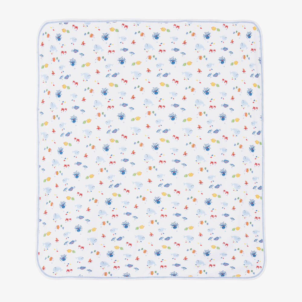 Kissy Kissy-Ocean Cotton Blanket (74cm) | Childrensalon Outlet