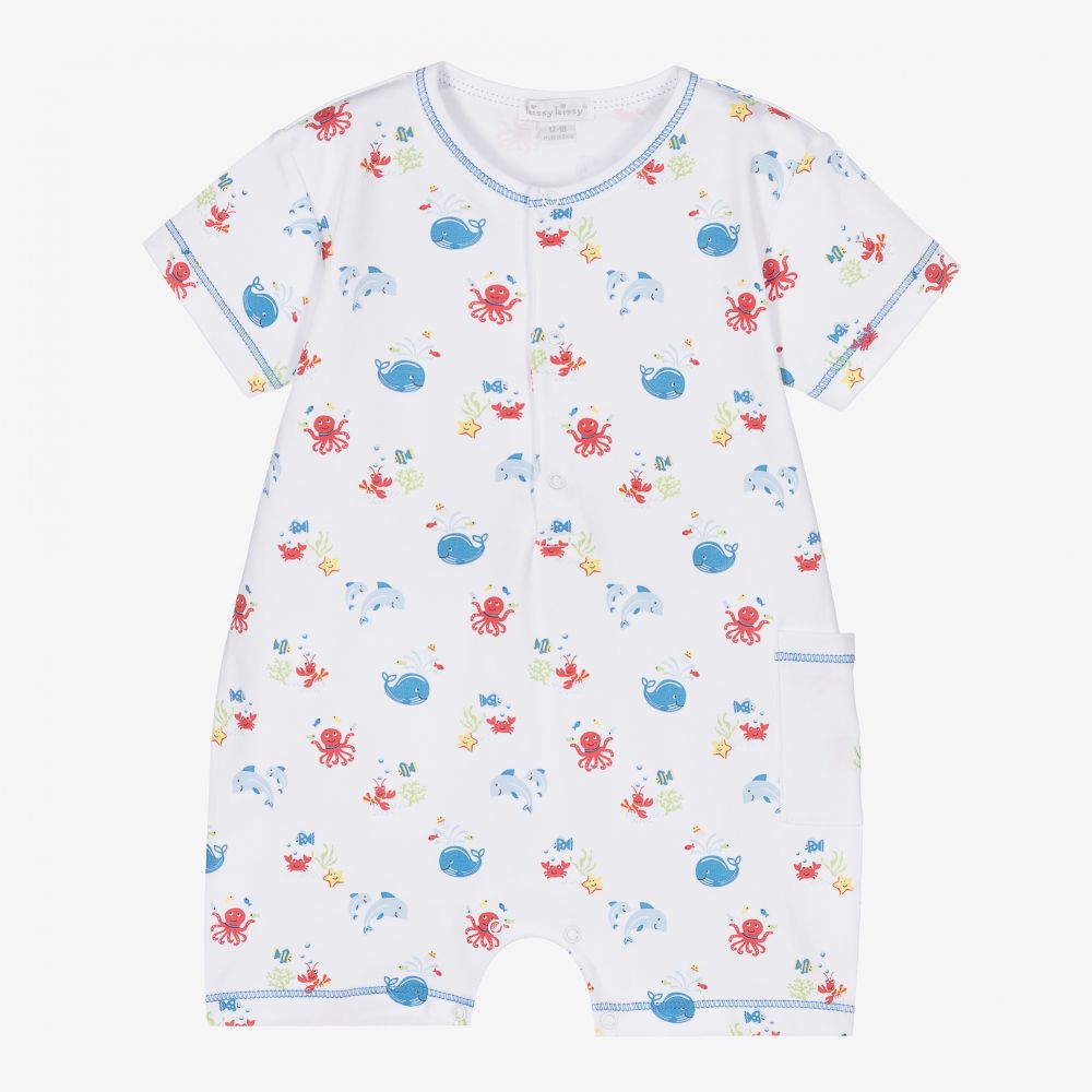 Kissy Kissy-Ocean Pima Cotton Baby Shortie | Childrensalon Outlet