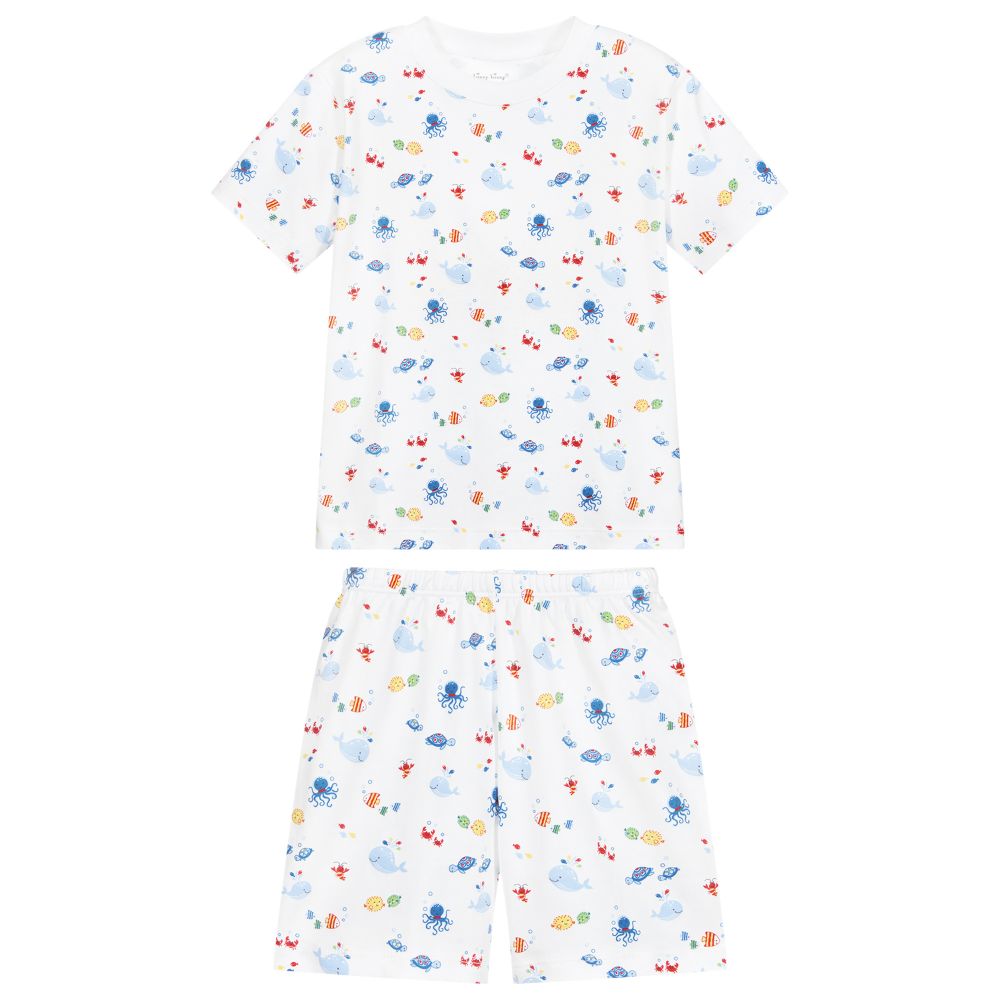 Kissy Kissy-بيجاما شورت قطن بيما لون أبيض للأولاد | Childrensalon Outlet