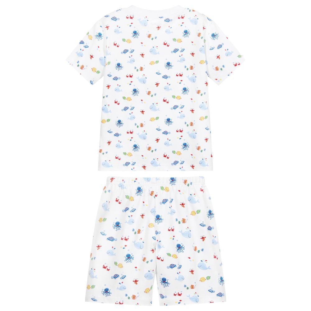Kissy Kissy-بيجاما شورت قطن بيما لون أبيض للأولاد | Childrensalon Outlet