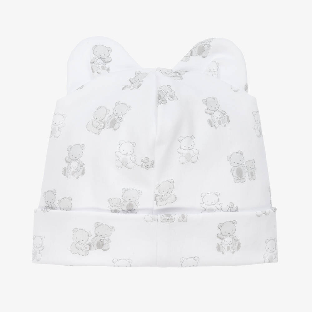Kissy Kissy-Белая шапочка из хлопка пима с медвежатами | Childrensalon Outlet