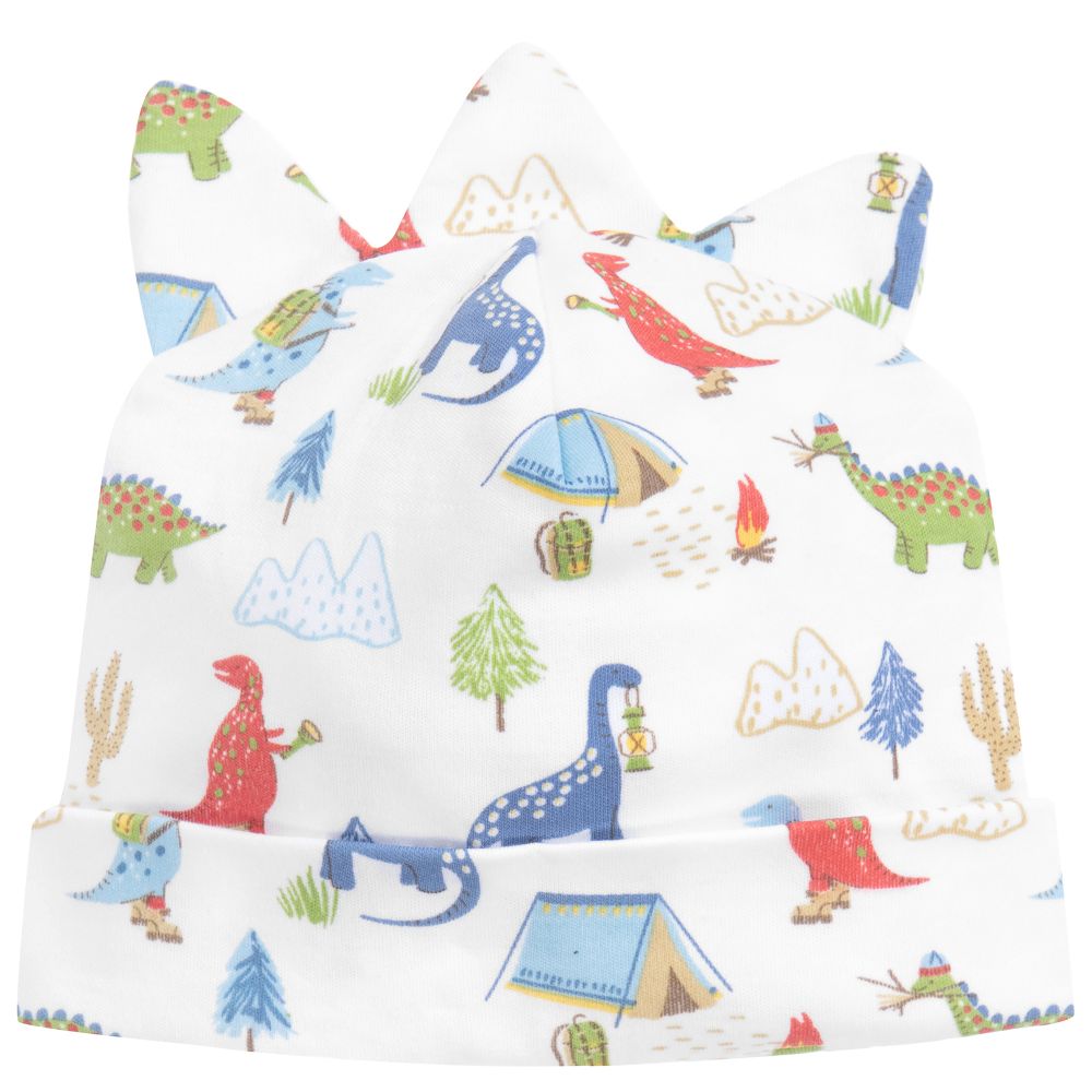 كيسي كيسي-قبعة قطن بيما لون أبيض بطبعة ملونة للأطفال | Childrensalon Outlet