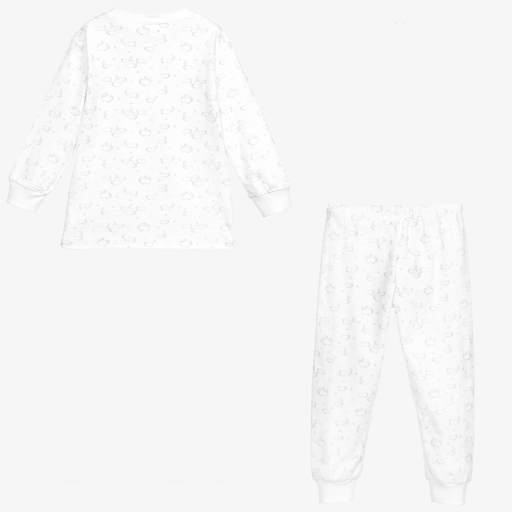 كيسي كيسي-بيجاما قطن بيما لون أبيض | Childrensalon Outlet