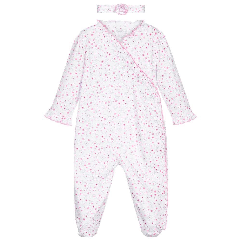 Kissy Kissy-Pima Cotton Ditsy Babygrow Set | Childrensalon Outlet