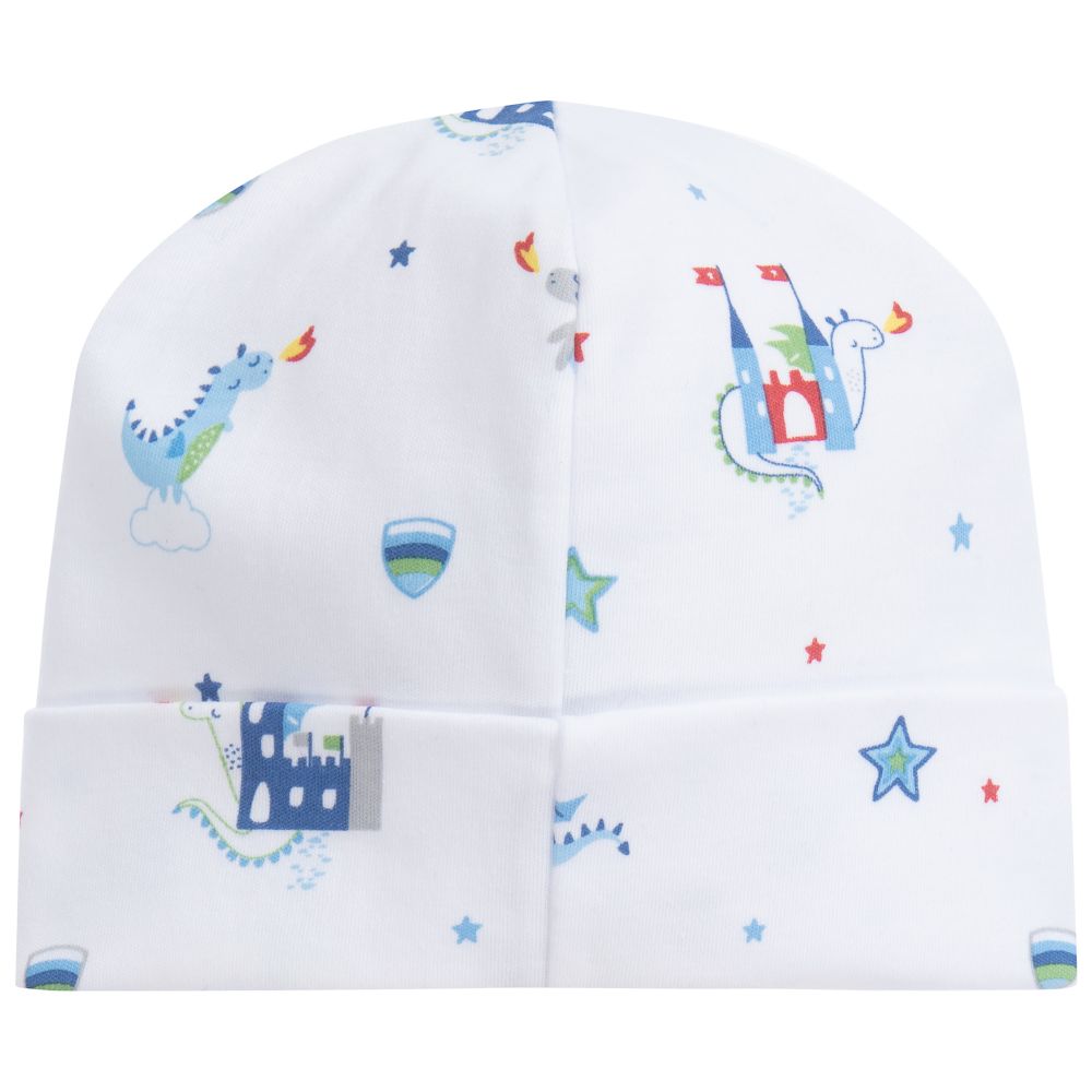 Kissy Kissy-قبعة قطن بيما لون أبيض وأزرق للأطفال | Childrensalon Outlet