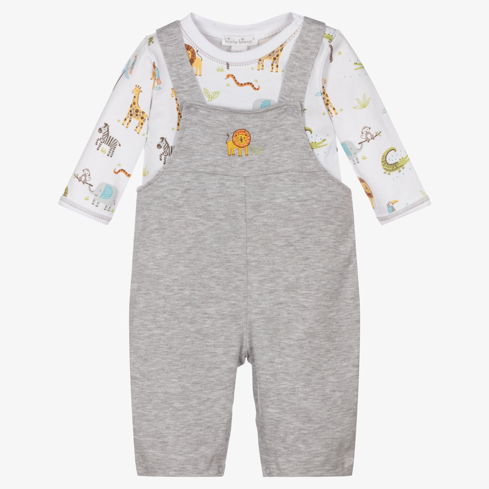 Kissy Kissy - Joy Latzhosen-Set aus Pima-Baumwolle | Childrensalon