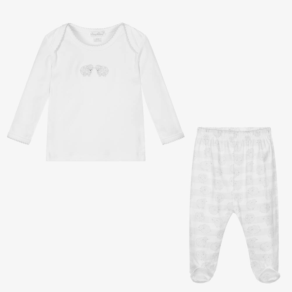 Kissy Kissy-Pima Cotton Lambs Babygrow Set | Childrensalon Outlet