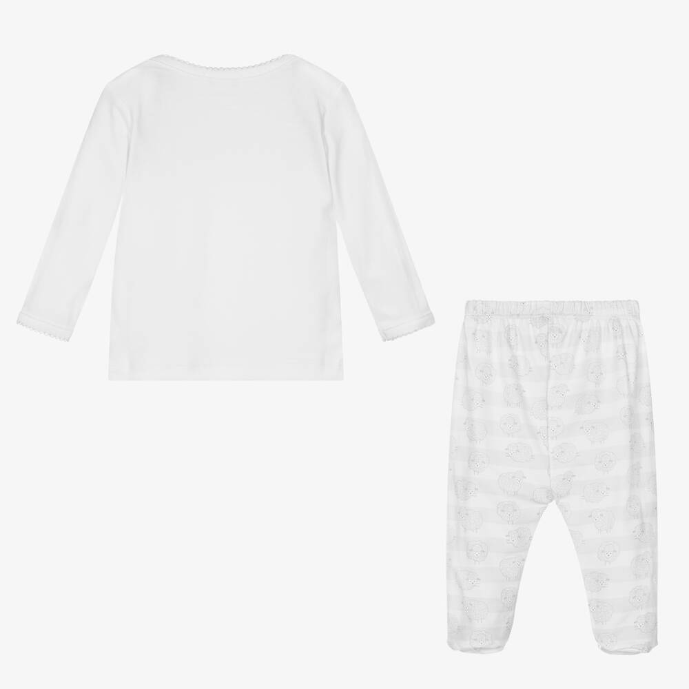 Kissy Kissy-Pima Cotton Lambs Babygrow Set | Childrensalon Outlet