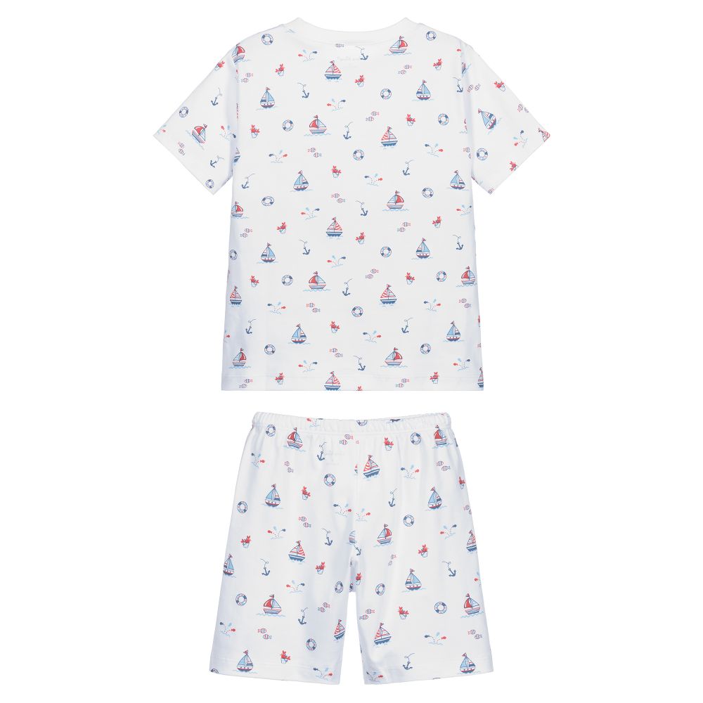 Kissy Kissy-بيجاما شورت قطن بيما لون أبيض للأولاد | Childrensalon Outlet