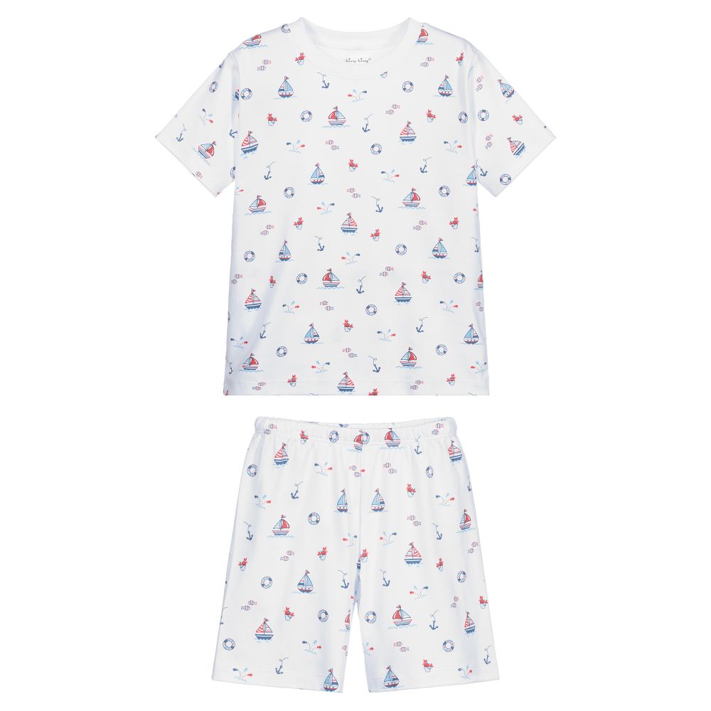 Kissy Kissy-بيجاما شورت قطن بيما لون أبيض للأولاد | Childrensalon Outlet