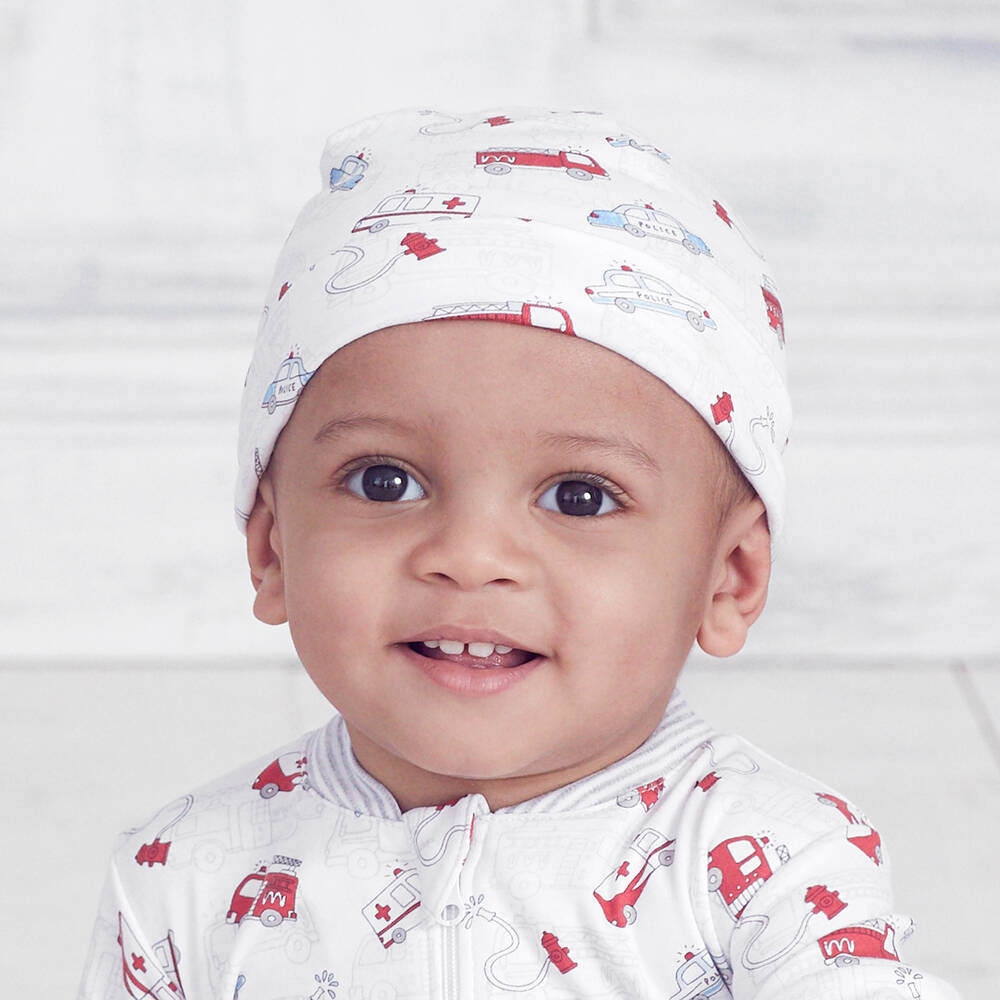 Kissy Kissy-قبعة قطن بيما لون أبيض، أحمر ورمادي للأطفال | Childrensalon Outlet