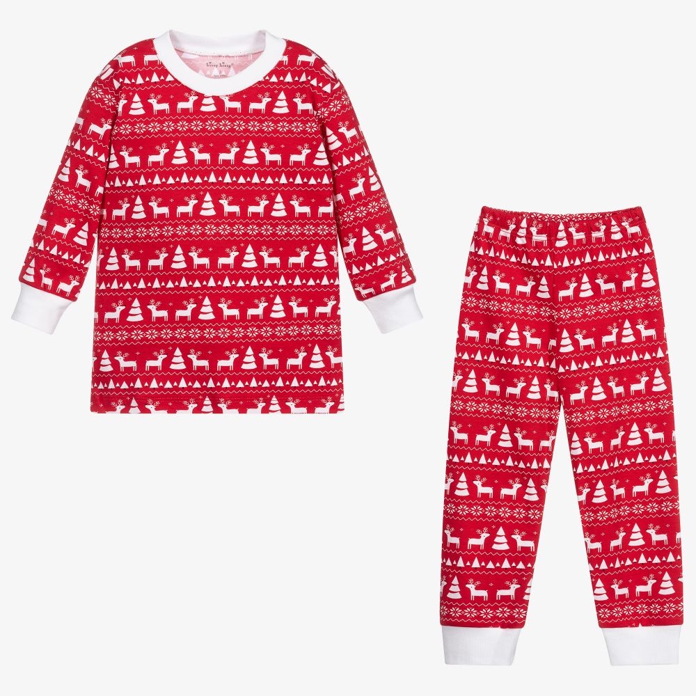 كيسي كيسي-بيجاما قطن بيما لون أحمر | Childrensalon Outlet