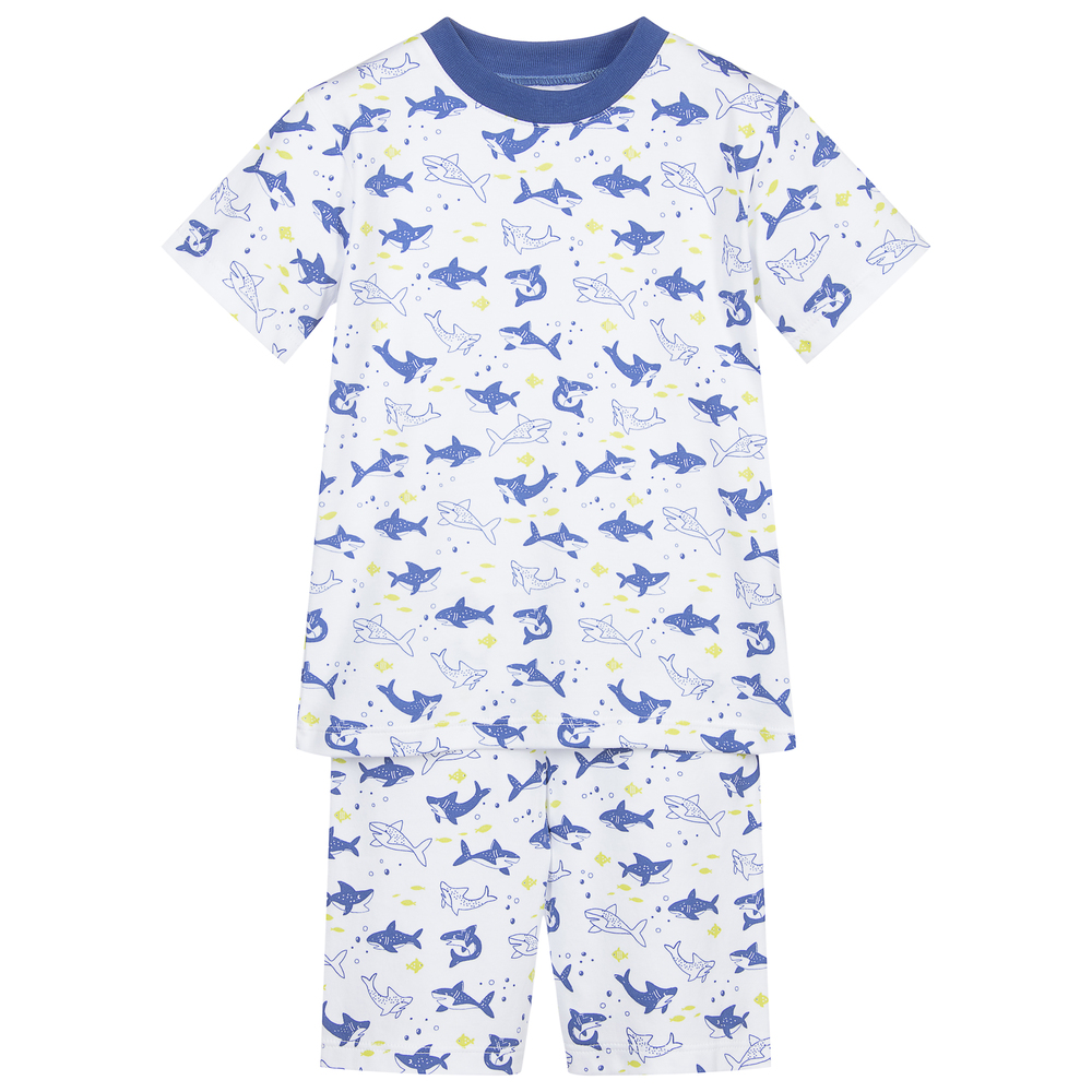 Kissy Kissy - Pima Cotton Shark Pyjamas | Childrensalon