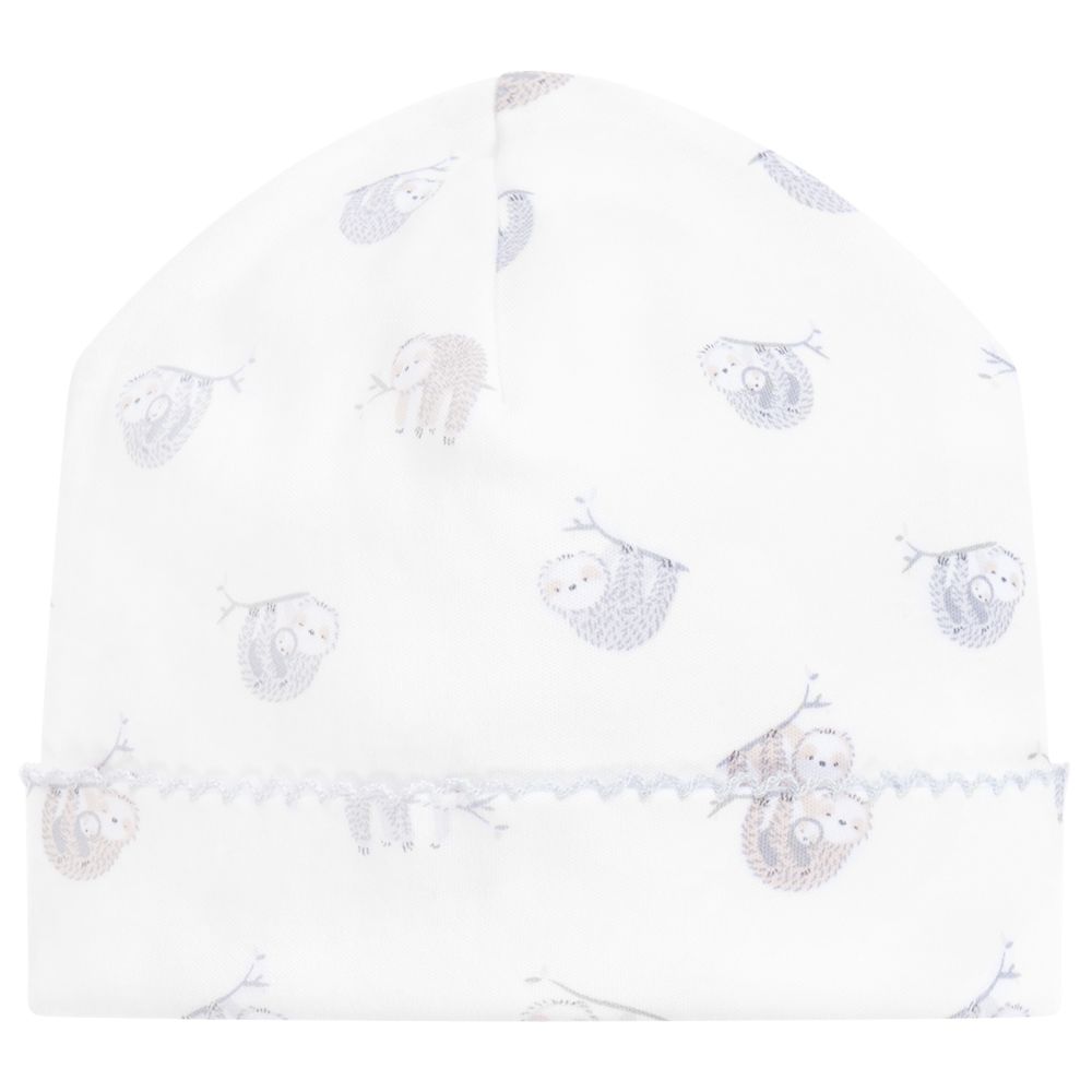 Kissy Kissy - قبعة قطن بيما لون أبيض ورمادي للأطفال | Childrensalon