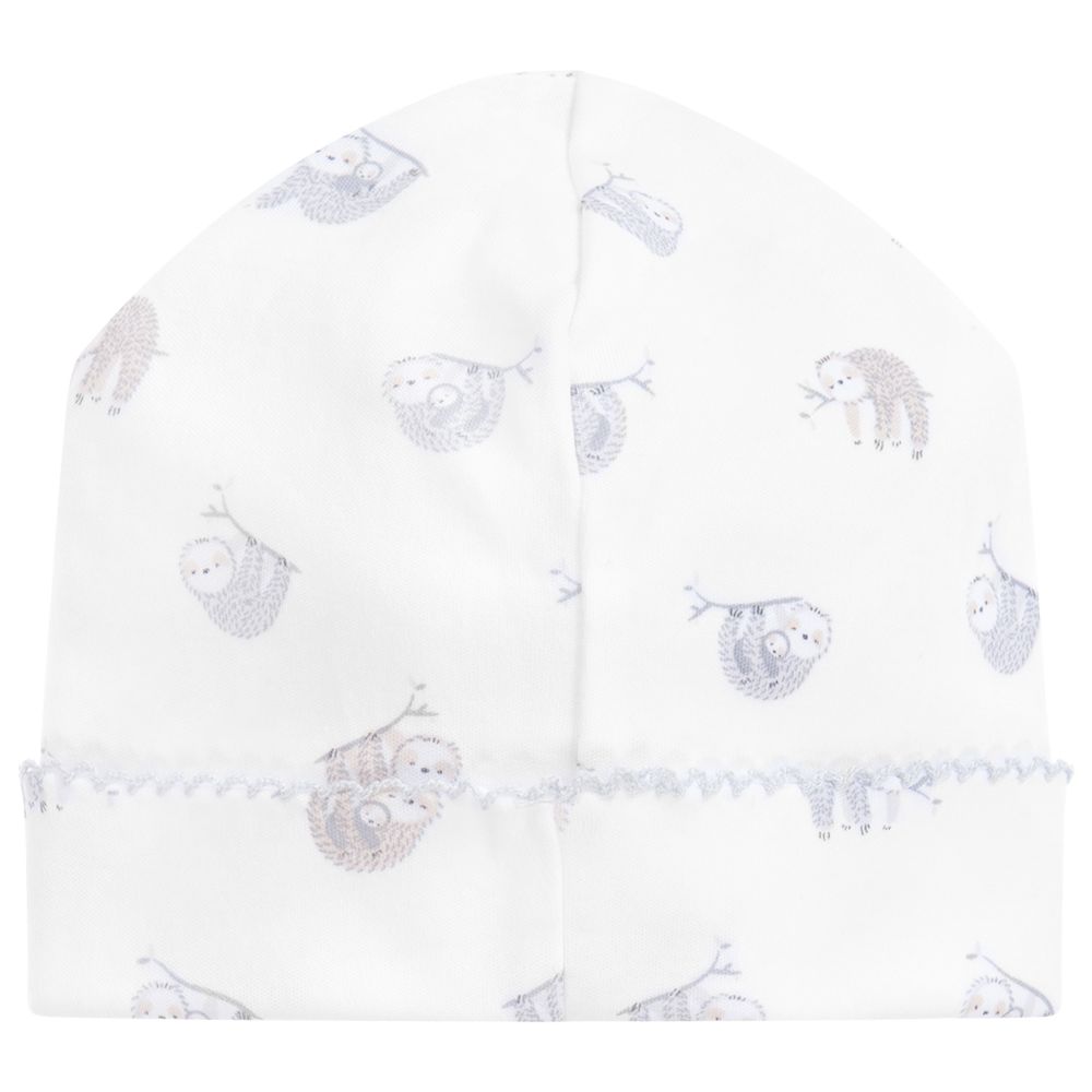 Kissy Kissy-قبعة قطن بيما لون أبيض ورمادي للأطفال | Childrensalon Outlet