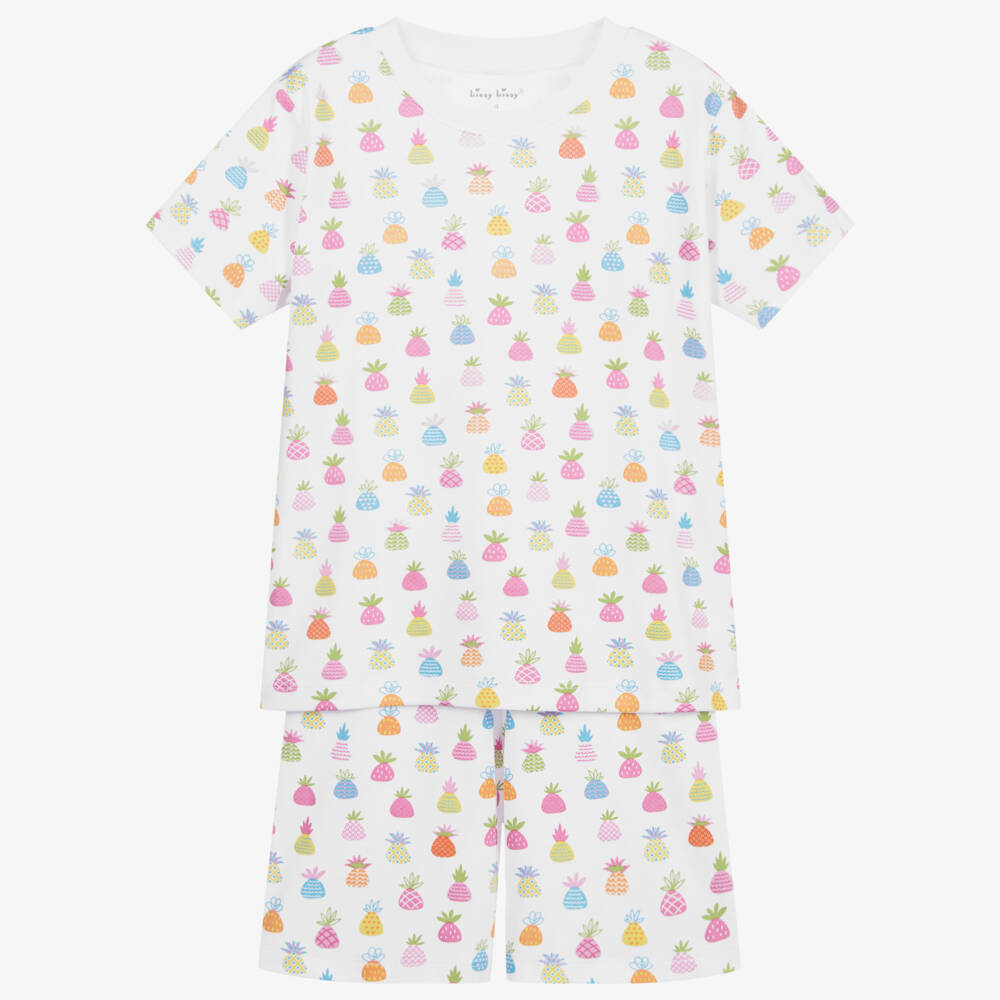 Kissy Kissy-بيجاما شورت قطن بيما لون أبيض للبنات | Childrensalon Outlet