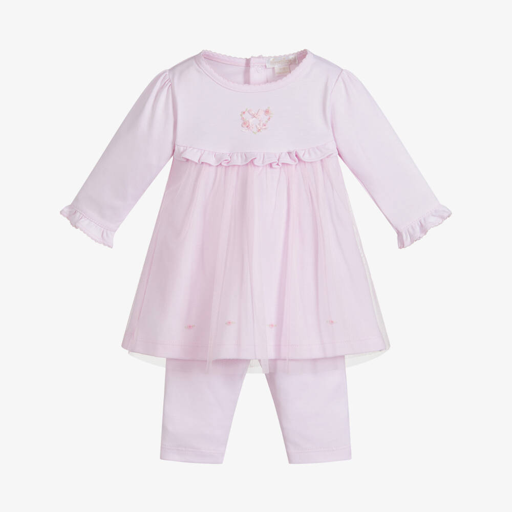 Kissy Kissy-طقم ليغنغز قطن بيما وتول لون زهري للمولودات- قطعتين | Childrensalon Outlet