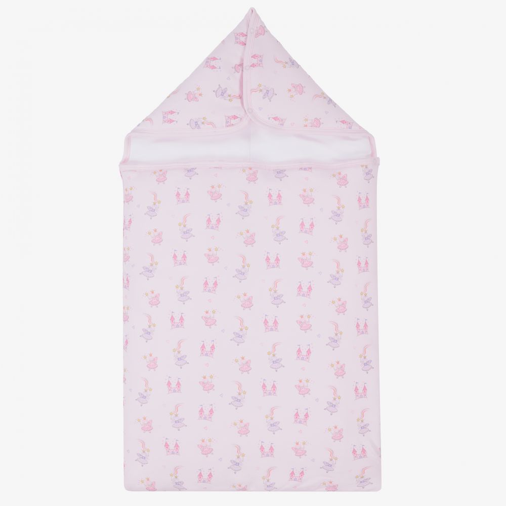 Kissy Kissy - Rosa Fußsack mit Kapuze aus Baumwolle (76 cm) | Childrensalon