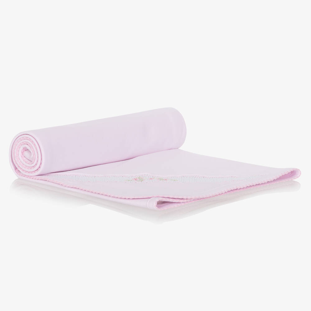 Kissy Kissy-Розовое хлопковое одеяло с цветами (73см) | Childrensalon Outlet