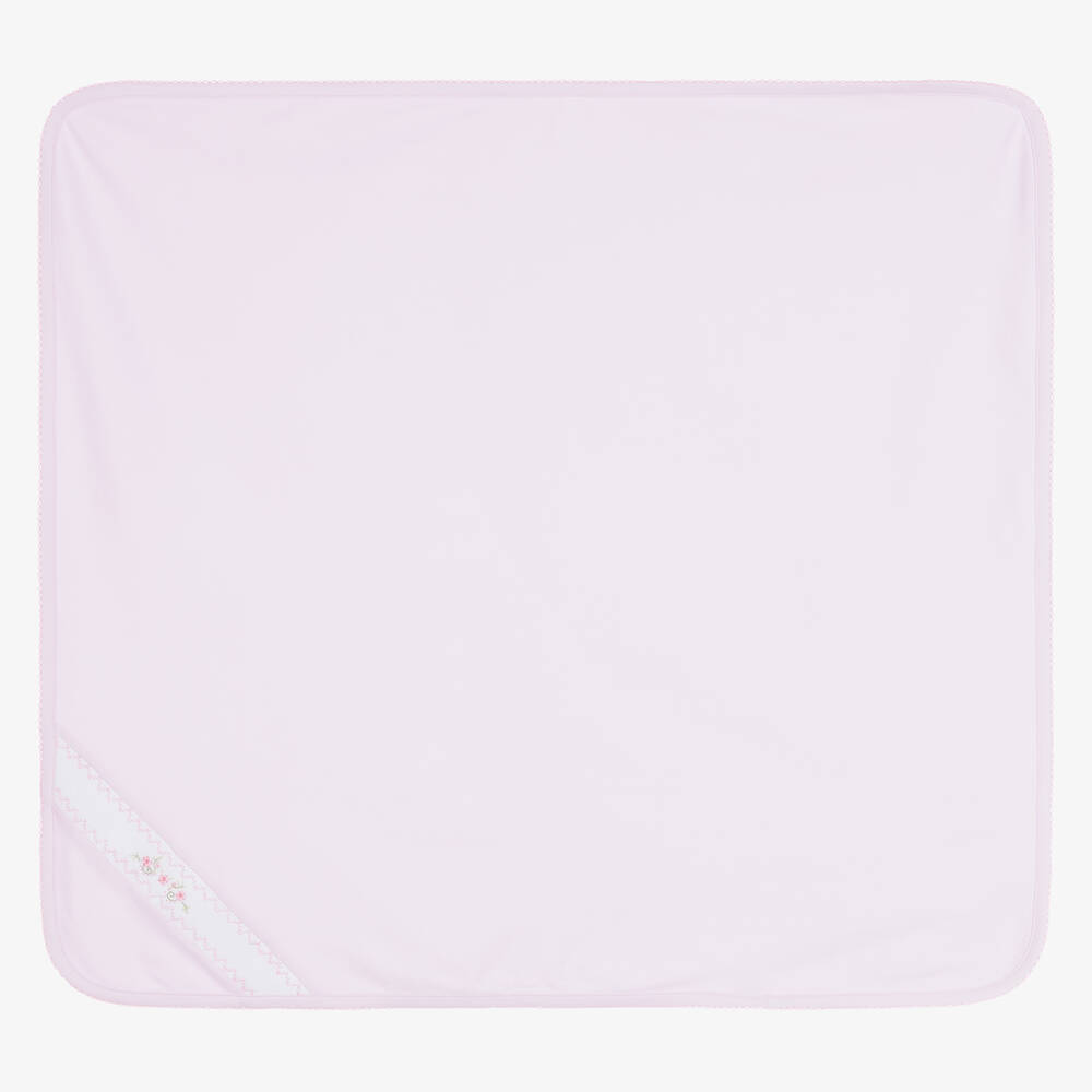 Kissy Kissy - Pink Cotton Floral Blanket (73cm) | Childrensalon