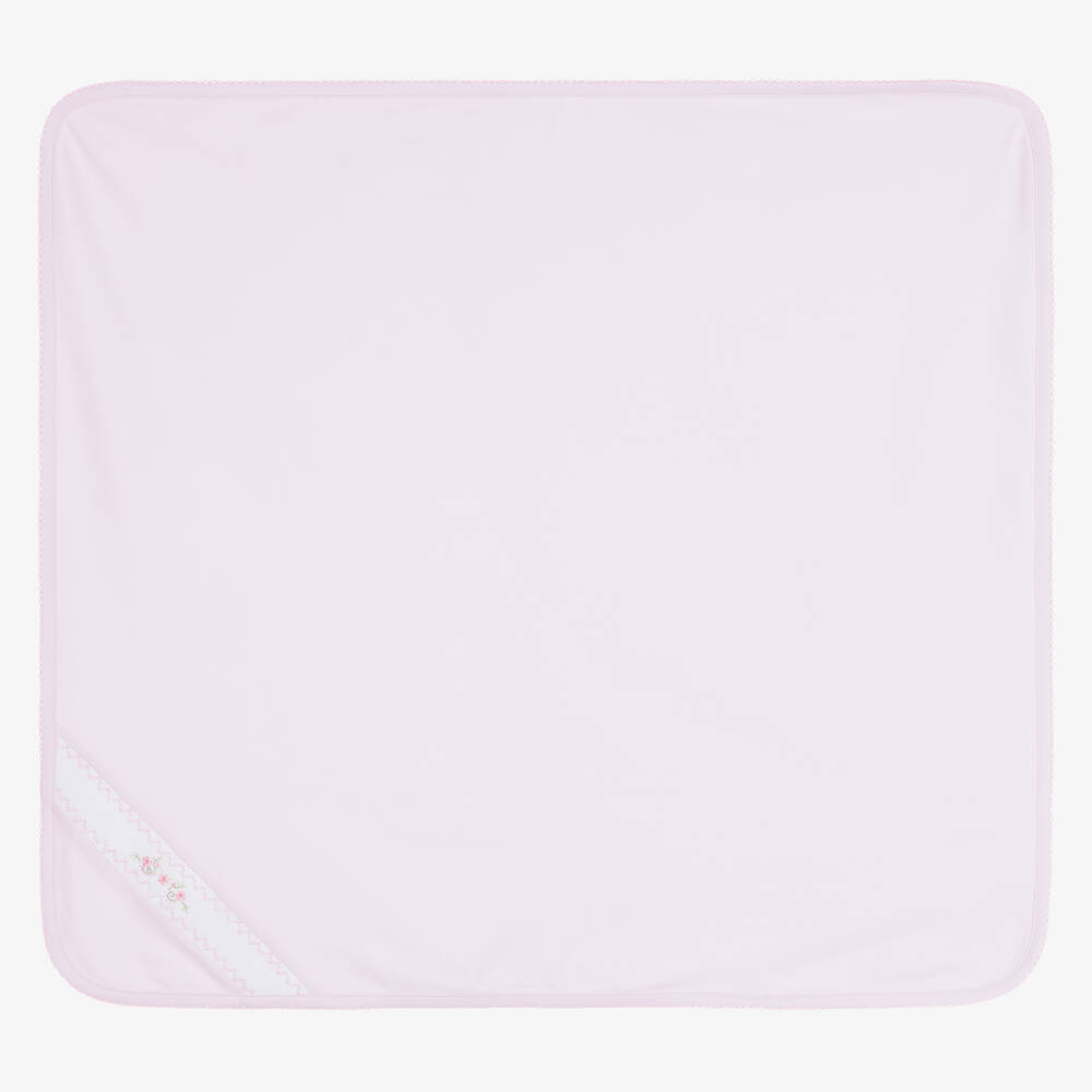 Kissy Kissy - Couverture florale en coton rose (73 cm) | Childrensalon