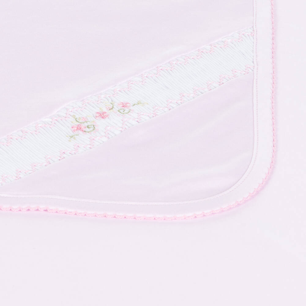 Kissy Kissy-Розовое хлопковое одеяло с цветами (73см) | Childrensalon Outlet