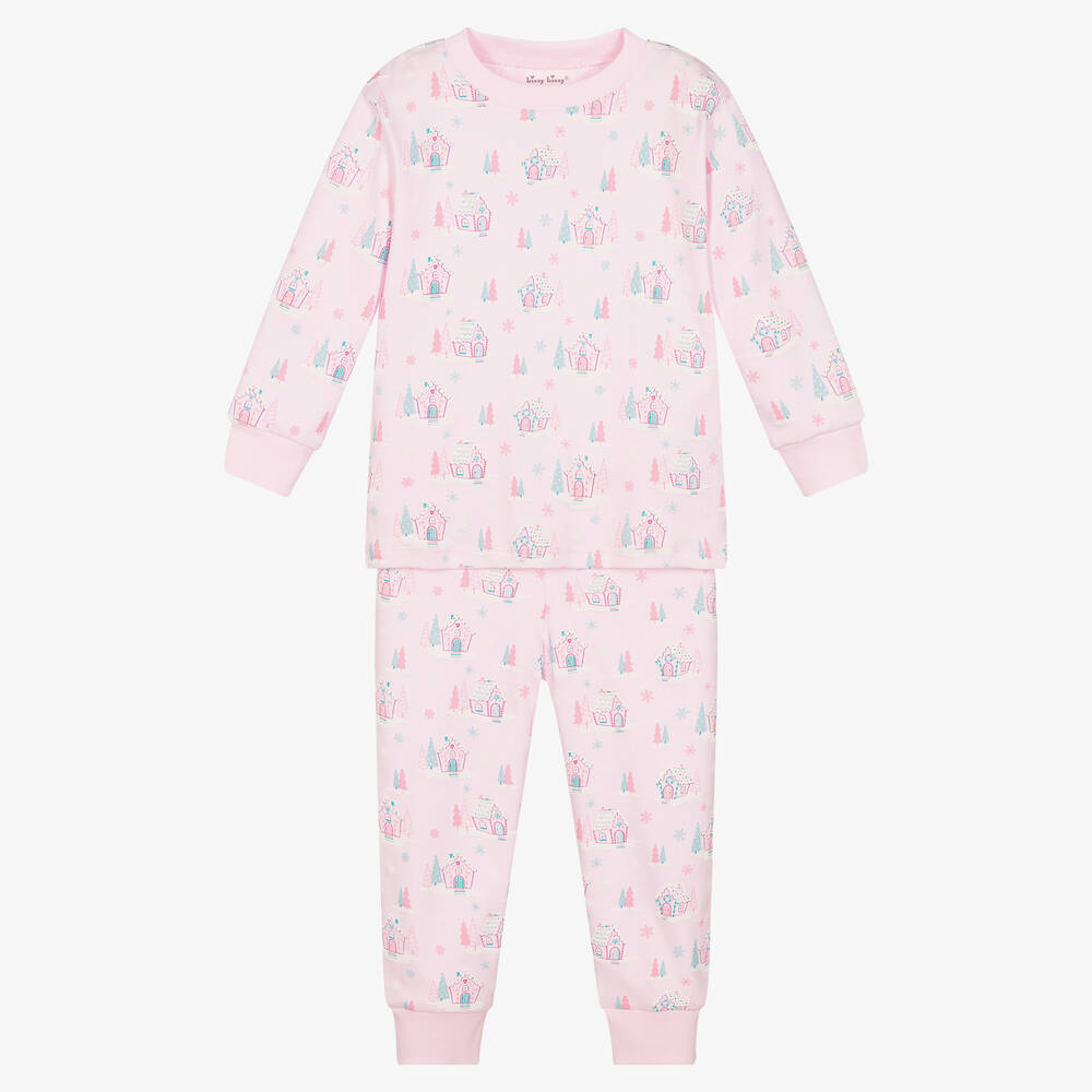 Kissy Kissy - Pink Cotton Gingerbread Cottages Pyjamas | Childrensalon