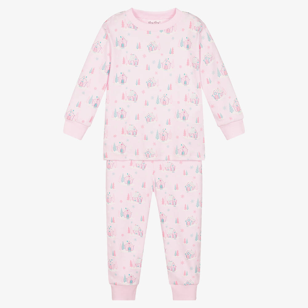 Kissy Kissy-Pink Cotton Gingerbread Cottages Pyjamas | Childrensalon Outlet