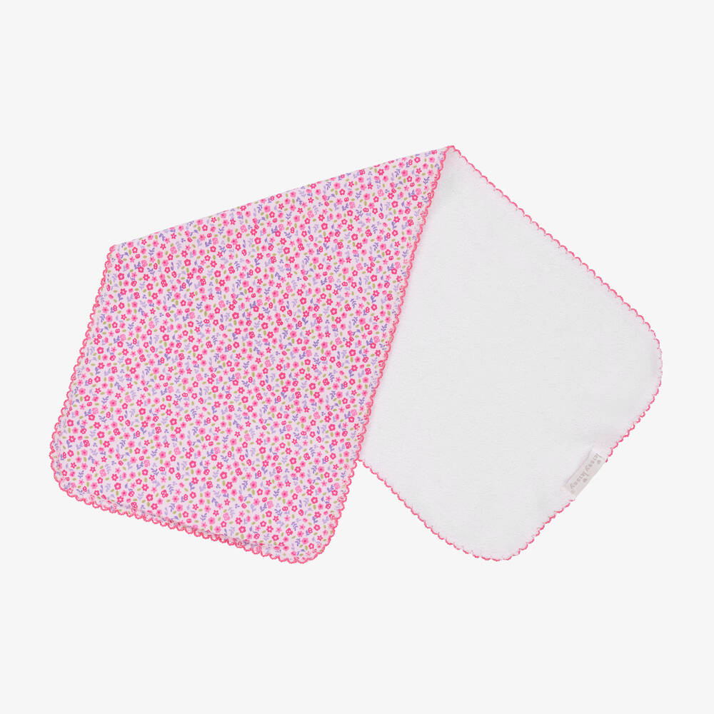 Kissy Kissy - Pink Floral Hearts Abloom Burp Cloth (47cm) | Childrensalon