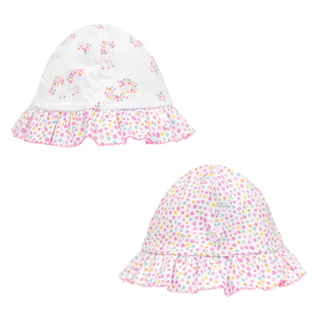 Kissy Kissy-Розовая шапочка из хлопка пима с принтом Garden | Childrensalon Outlet