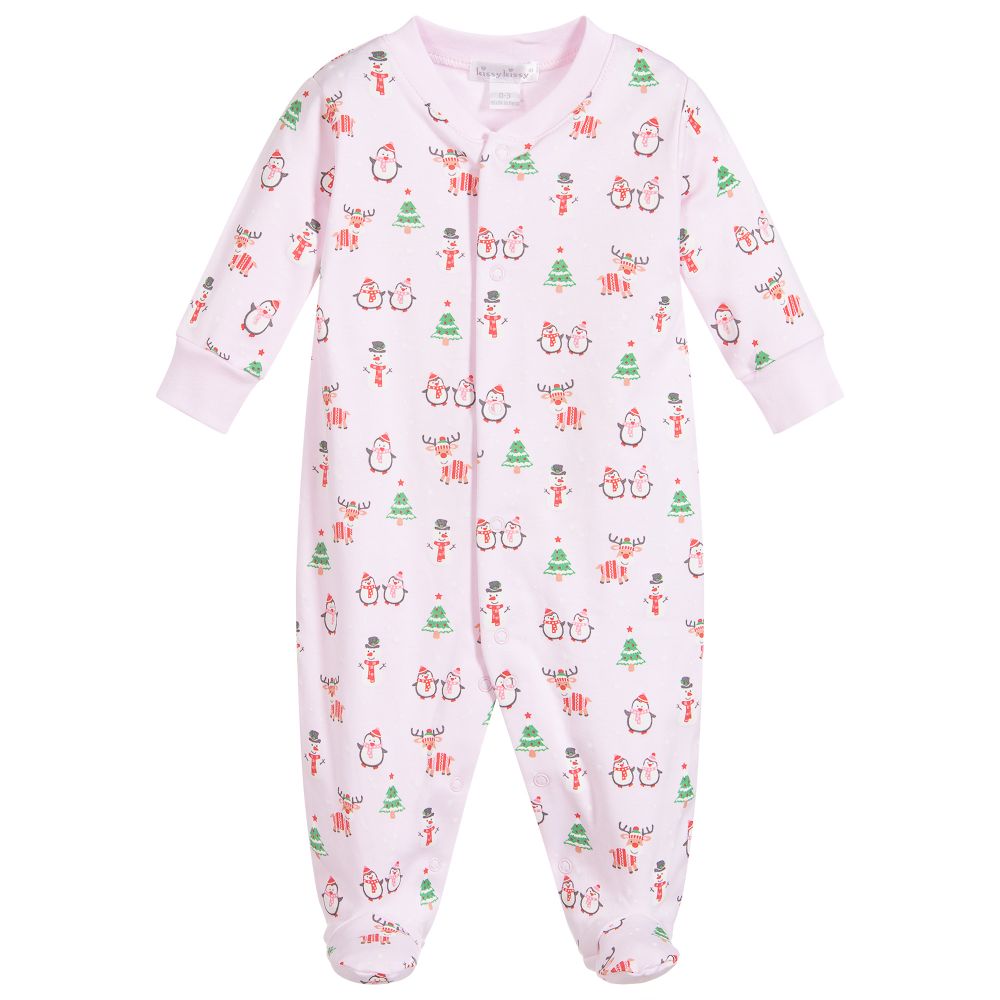 Kissy Kissy-Pink Pima Cotton Babygrow | Childrensalon Outlet