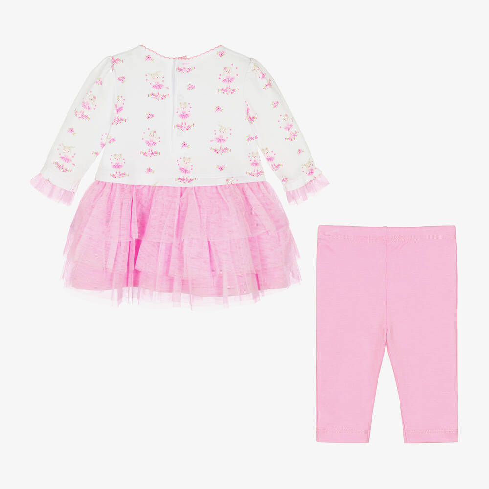 Kissy Kissy-طقم فستان قطن بيما لون زهري للمولودات | Childrensalon Outlet