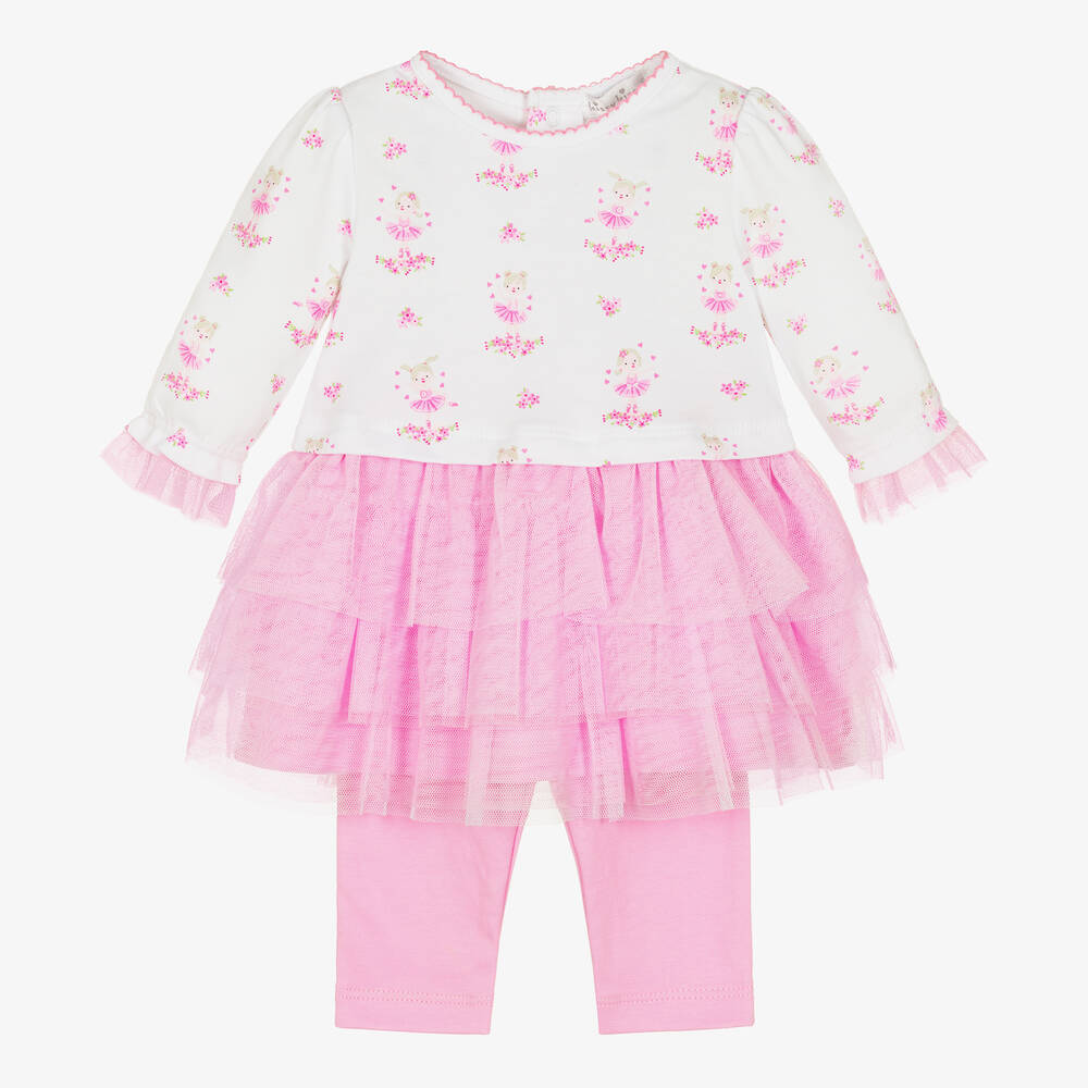 Kissy Kissy - Ensemble robe rose en coton pima ballet fleuri | Childrensalon