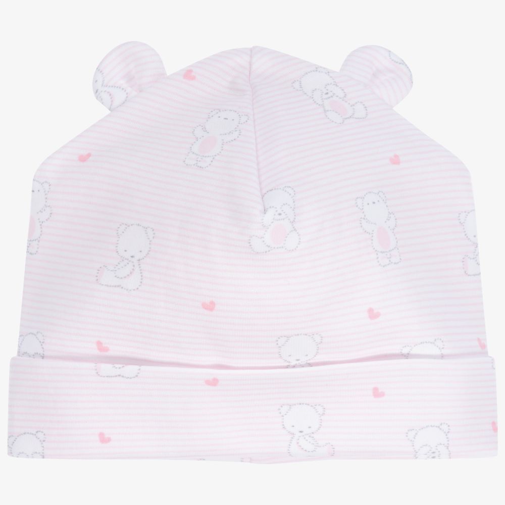 Kissy Kissy - Pink Pima Cotton Bear Hat | Childrensalon