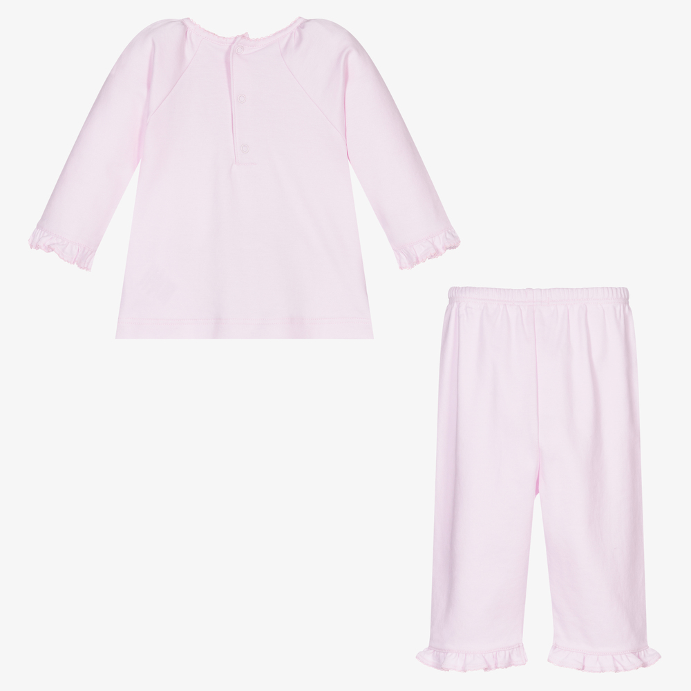 كيسي كيسي-طقم بنطلون قطن بيما جيرسي لون زهري للمولودات | Childrensalon Outlet