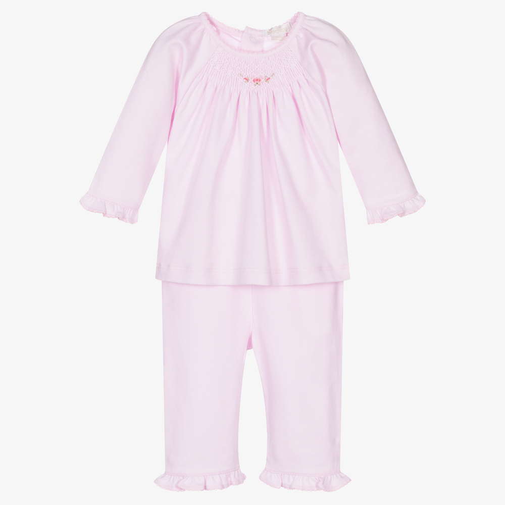 Kissy Kissy - Розовый топ и штанишки из хлопка пима с вышивкой «бишоп» | Childrensalon