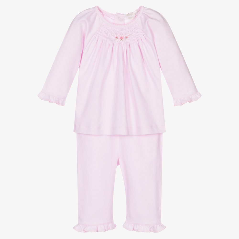 Kissy Kissy-Розовый топ и штанишки из хлопка пима с вышивкой «бишоп» | Childrensalon Outlet