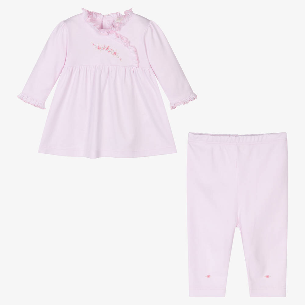 Kissy Kissy-طقم فستان قطن بيما لون زهري للمولودات | Childrensalon Outlet